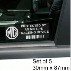 5 x MG GPS Tracking Device Security WINDOW Stickers 87x30mm-Car,Van Alarm Tracker